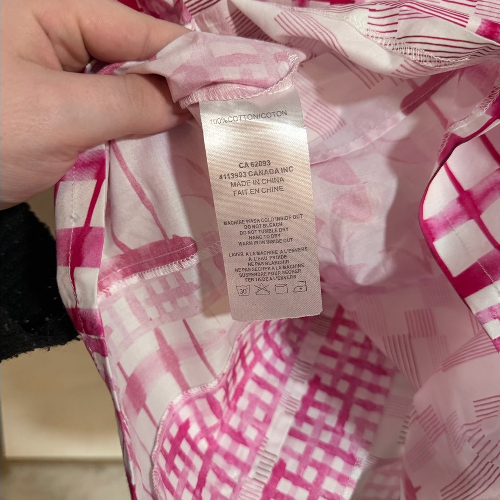 NWT Alison Sheri Pink Patterned Button-Up Top - Picture 8 of 9